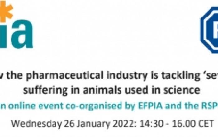 Locandina evento How the pharmaceutical industry is tackling severe suffering in animals used in science